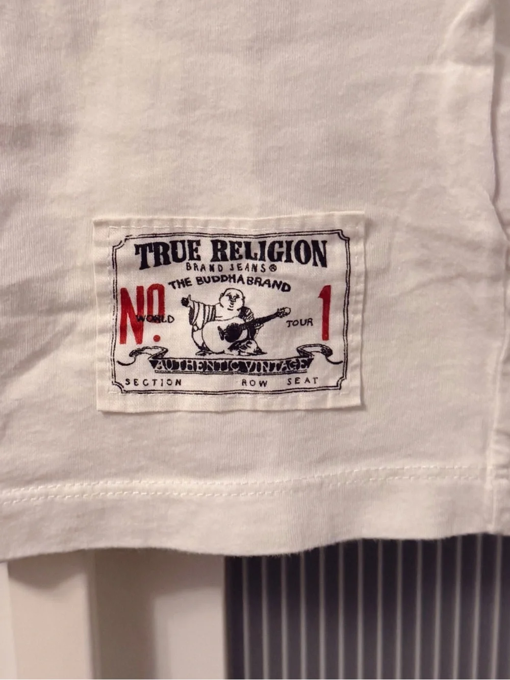 True Religion White Graphic Tee World Tour Unisex Tshirt Men Size M